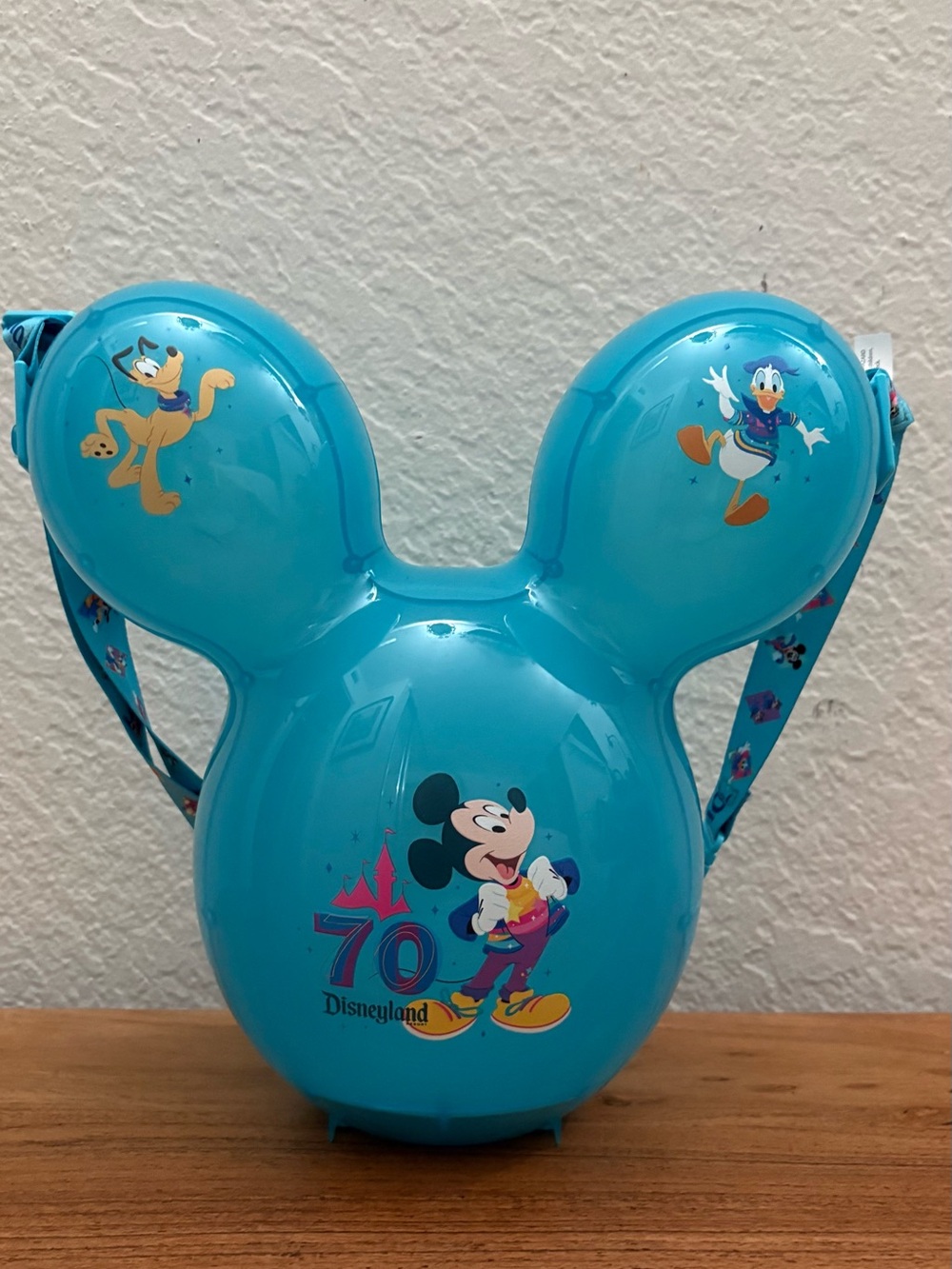 Disney Blue Mickey Head Snack Bucket with 70th Characters